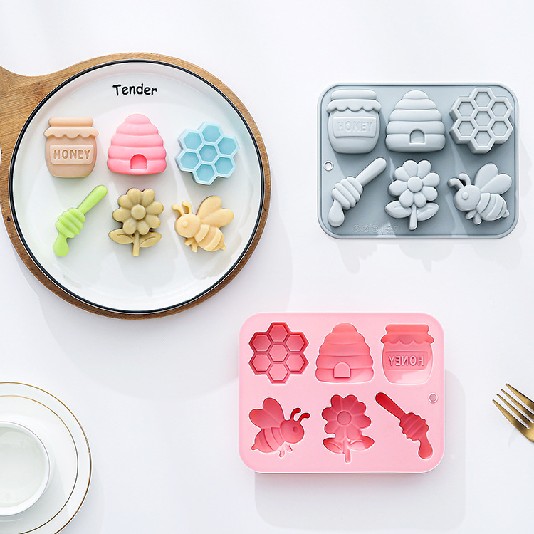 Bunny Cake Mold - 6-hole Bee Theme Silicone Mold 3d
