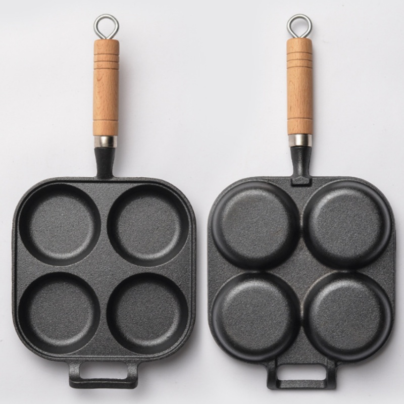 JUSTINLAU 2/4-Hole Cast Iron O - Egg Waffle Pan review and price