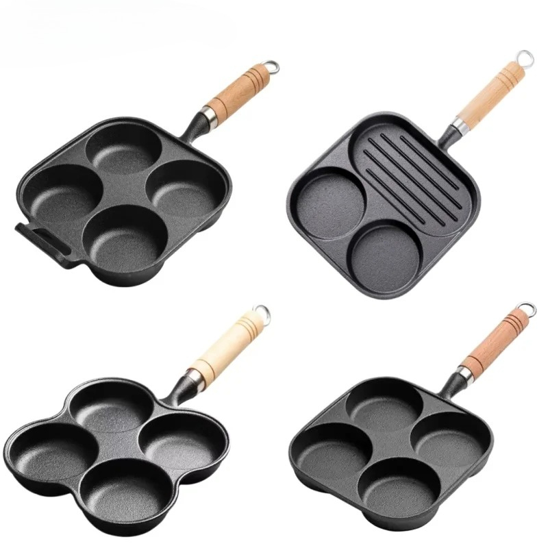 JUSTINLAU 2/4-Hole Cast Iron O - Egg Waffle Pan review and price